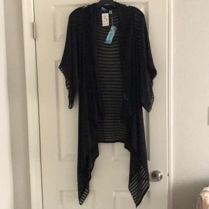 Black semi-sheer summer cardigan/wrap